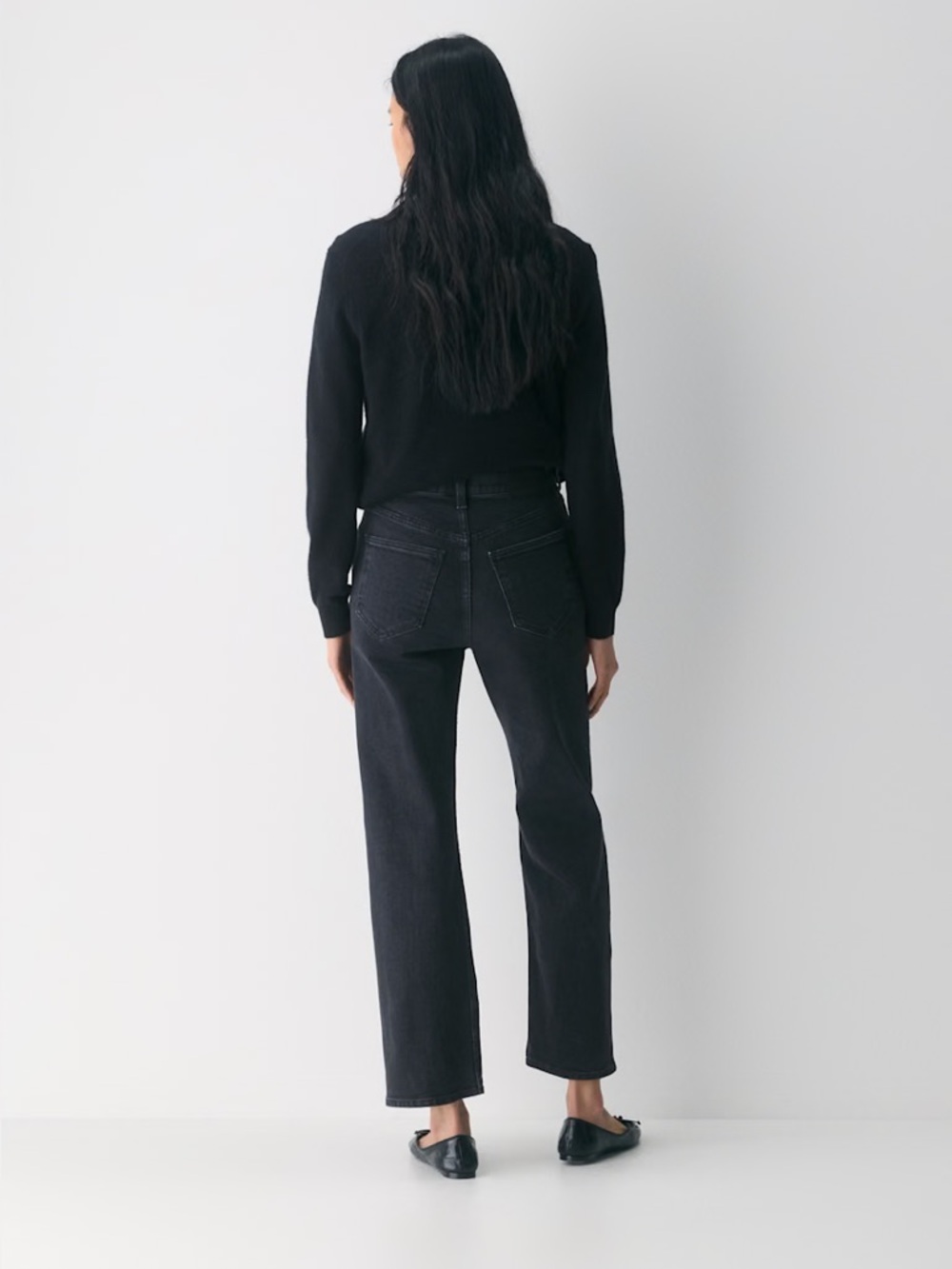 Aritzia Denim Forum The Arlo High Rise Straight 28L Size 30 Black Wash